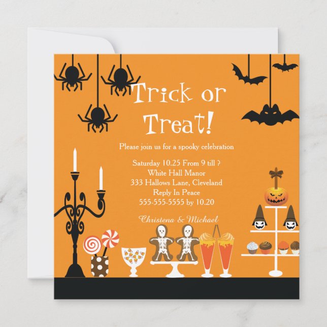 Sweet And Spooky Halloween Invitation (Front)
