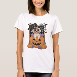 Sweet and Spooky Poodle and Pumpkin T-Shirt