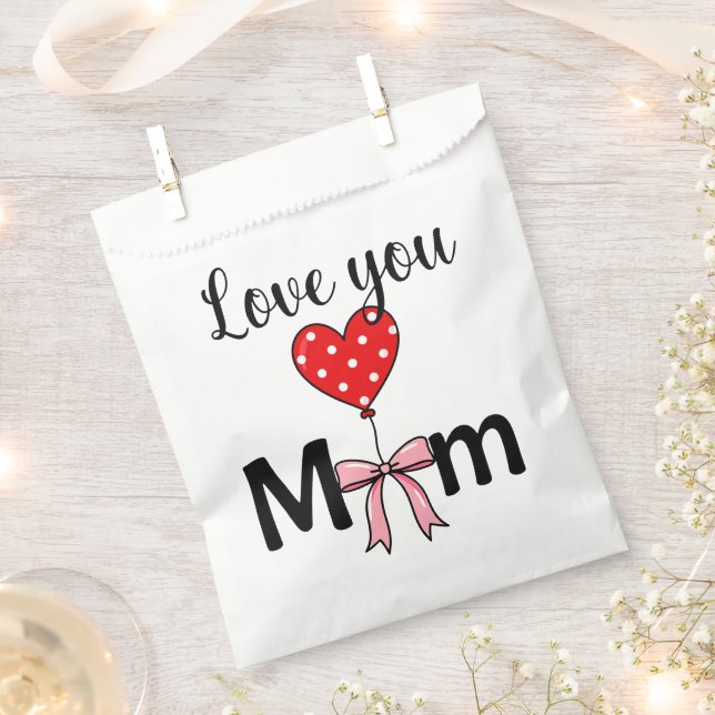 Sweet and stylish “Love You Mom” Favour Bag (Clipped)