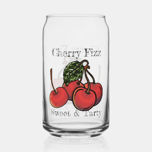Sweet and Tarty Cherry Fizz Personalised Can Glass