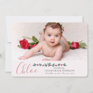 Sweet and Tender Photo Birth Announcement