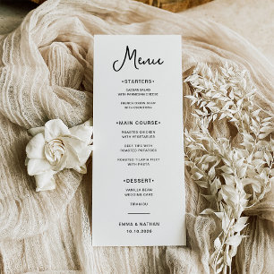 Sweet and Whimsical   Black and White Wedding Menu