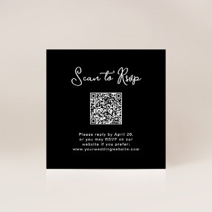 Sweet and Whimsical Black   RSVP with QR Code Enclosure Card