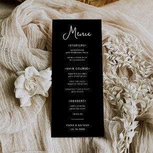 Sweet and Whimsical Black   Wedding Menu