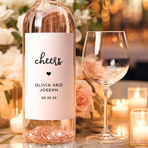 Sweet and Whimsical   Wedding Cheers Wine Label