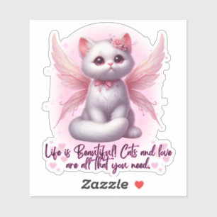 Sweet angel kitten with wings life is beautiful