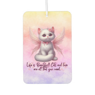 Sweet angel kitten with wings life is beautiful car air freshener