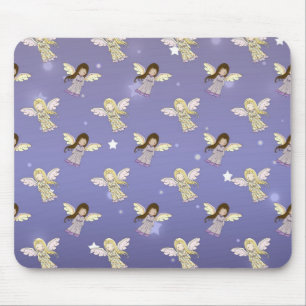 Sweet Angels in the Stars Pattern Mouse Pad