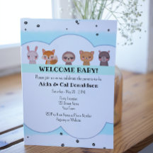 Sweet Animal Baby Shower Invitation