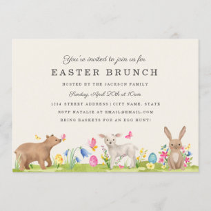 Sweet Animal Egg Easter Brunch Card