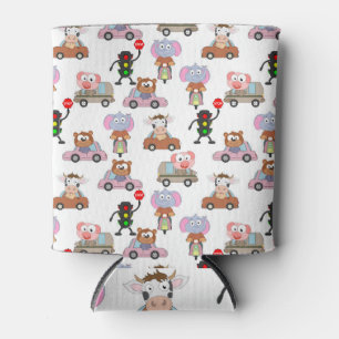 Sweet Animals In Cars With Traffic Light Pattern Can Cooler