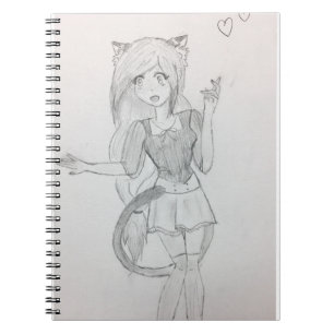 Sweet Anime Cat Girl Notebook