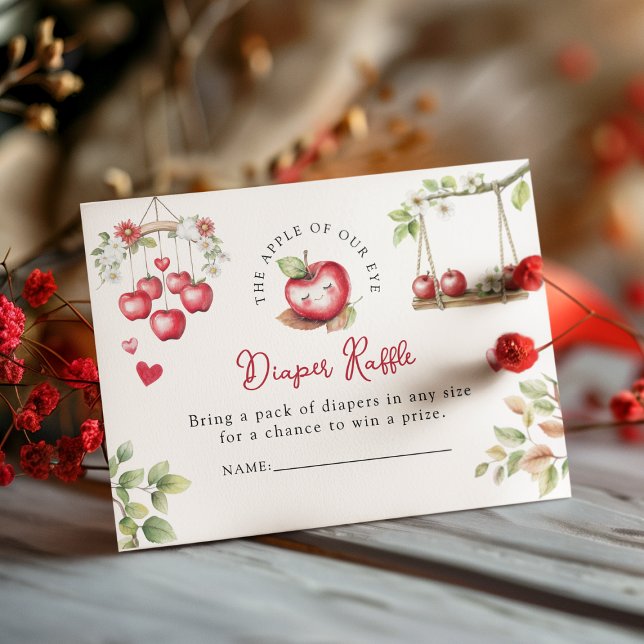 Sweet Apple Of Our Eye Baby Shower Enclosure Card (Creator Uploaded)