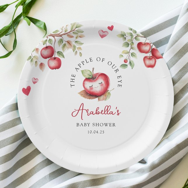 Sweet Apple Of Our Eye Baby Shower Paper Plate (Creator Uploaded)