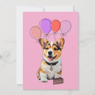 Sweet Appreciation Adorable Fun Corgi Birthday Thank You Card