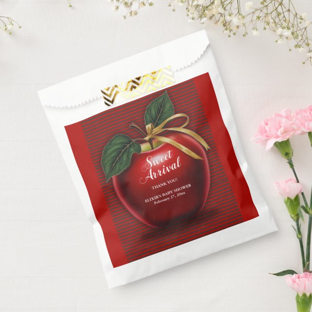 Sweet Arrival Red Apple Baby Shower Favour Bag (Sealed)