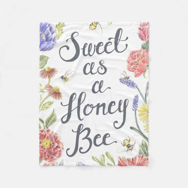 Sweet as a Honey Bee Fleece Blanket (Front)