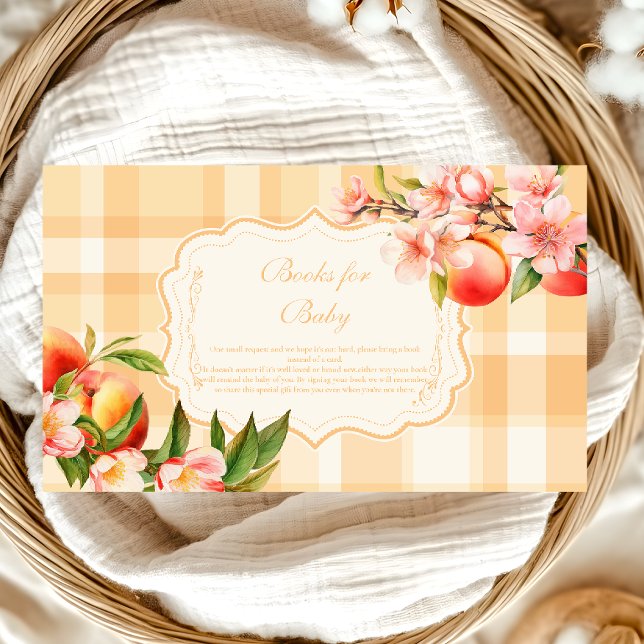 Sweet As A Peach Baby Shower Books for Baby  Enclosure Card (Creator Uploaded)