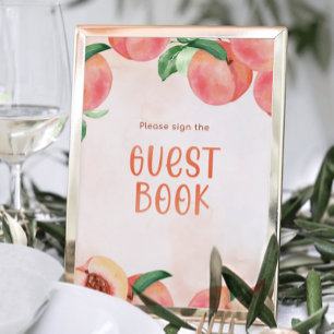 Sweet as a Peach Baby Shower Guest Book Sign