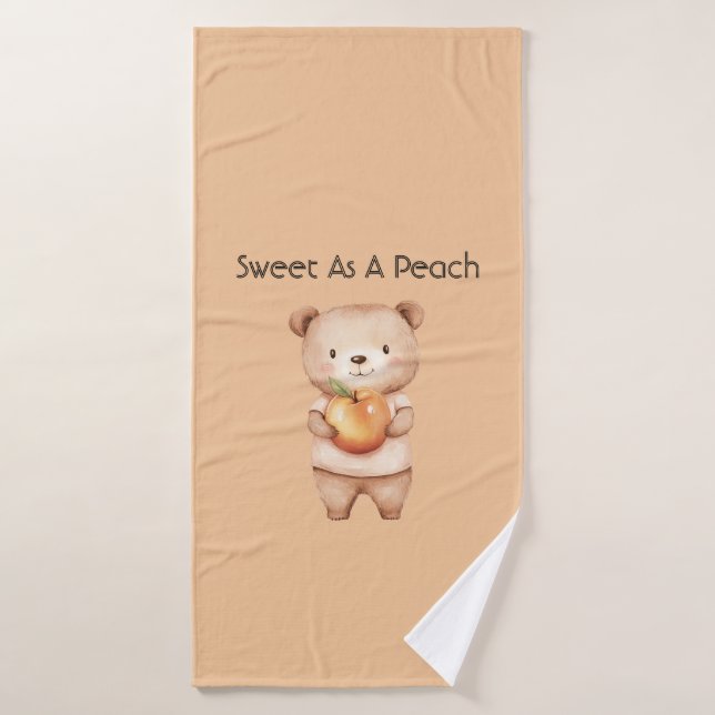 Sweet As A Peach Bear Bath Towel (Bath Towel)