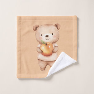 Sweet As A Peach Bear Wash Cloth