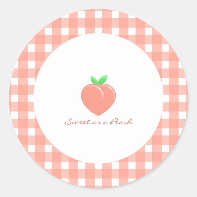 Sweet as a Peach Birthday  Classic Round Sticker (Front)