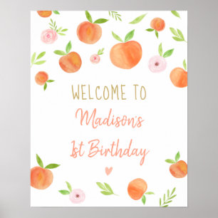 Sweet As A Peach Birthday Poster