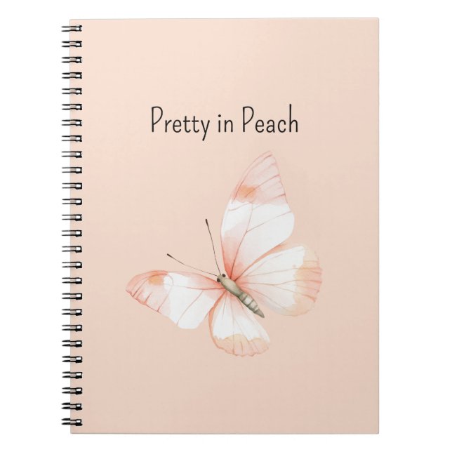 Sweet as a Peach Butterfly Notebook (Front)