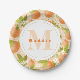 Sweet As A Peach   Fruit Blossoms Birthday Paper P Plate