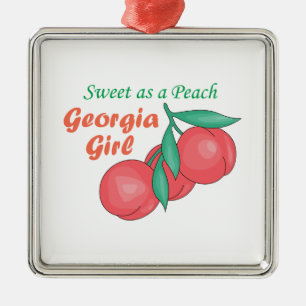 Sweet As A Peach Georgia Gire Metal Ornament