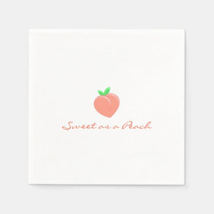 Sweet as a Peach Girly Birthday  Napkin