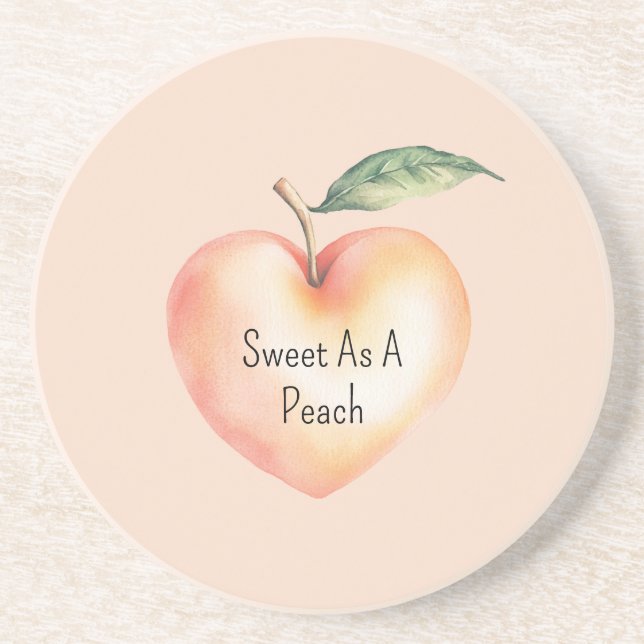 Sweet as a Peach Heart  Coaster (Front)