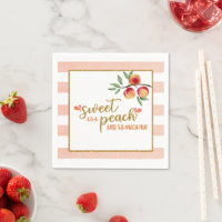 Sweet as a Peach Napkin - Stripes (W)