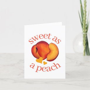 Sweet as a Peach Peaches 16 Sixteenth Birthday Thank You Card