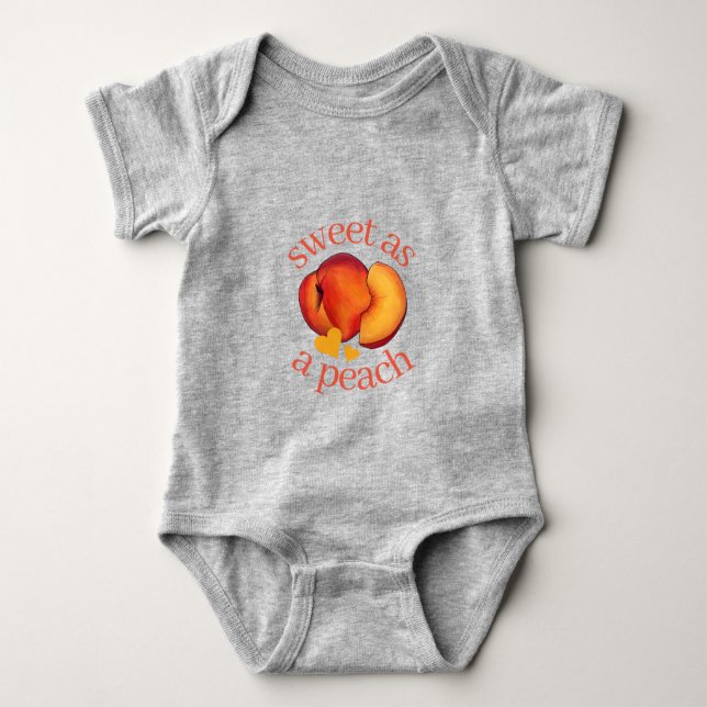 Sweet as a Peach Ripe Georgia Peaches Fruit Baby Bodysuit (Front)