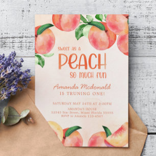 Sweet as a peach so much fun Birthday Invitation