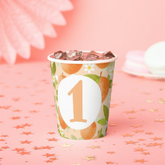 Sweet as a Peach Theme Birthday Party Paper cup