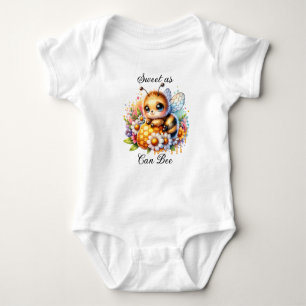 Sweet as Can Be   Honey bee and Flowers Baby Bodysuit