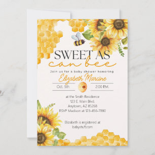 Sweet As Can Bee Baby Shower Invitation