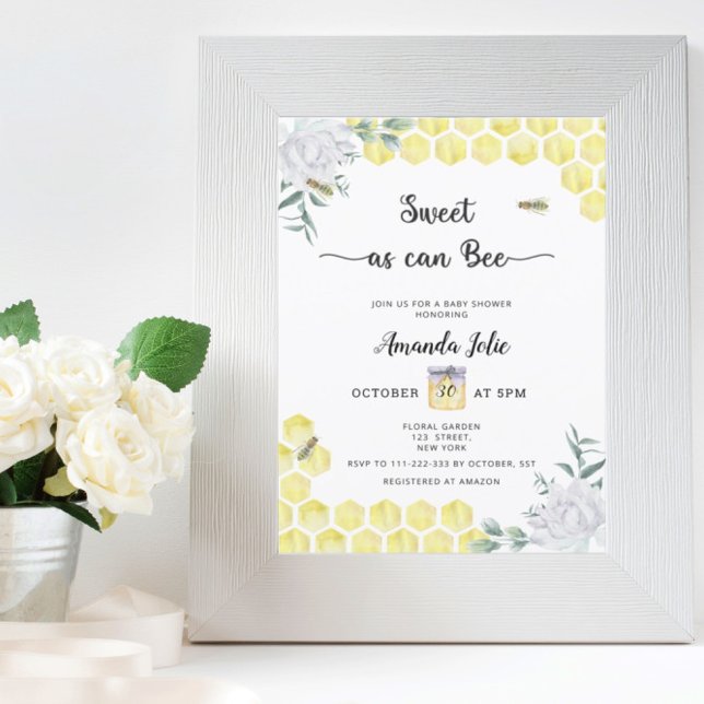 Sweet as can bee baby shower invitation (Creator Uploaded)