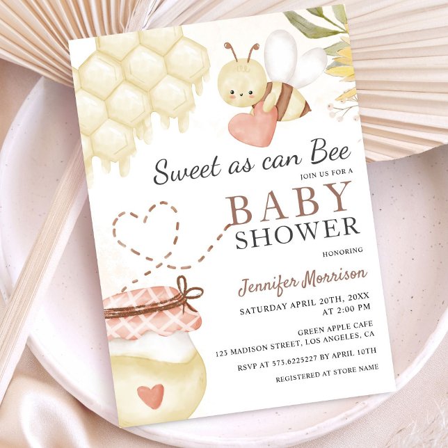 Sweet As Can Bee Baby Shower Invitation (Creator Uploaded)