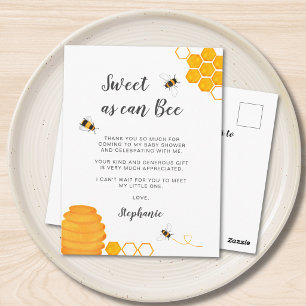 Sweet As Can Bee Baby Shower Invitation Postcard