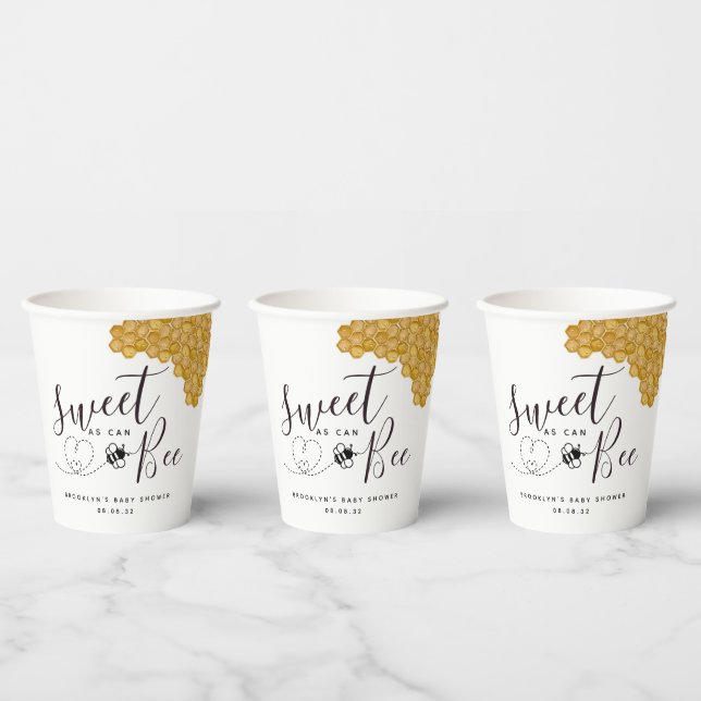 Sweet as Can Bee Baby Shower  Paper Cups (Multi)