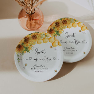 Sweet As Can Bee Baby Shower  Paper Plate