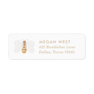 Sweet as Can Bee Baby Shower Return Address Label