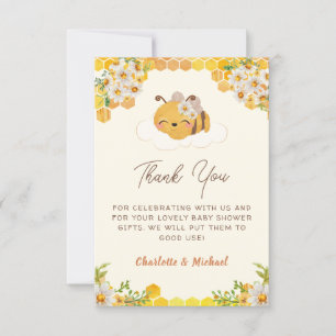 Sweet As Can Bee Baby Shower Thank You Card