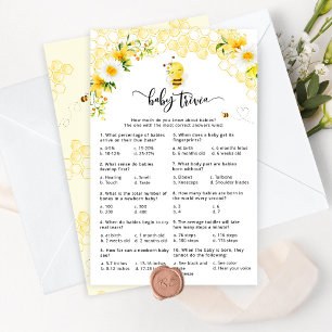 Sweet as can bee baby trivia baby shower game