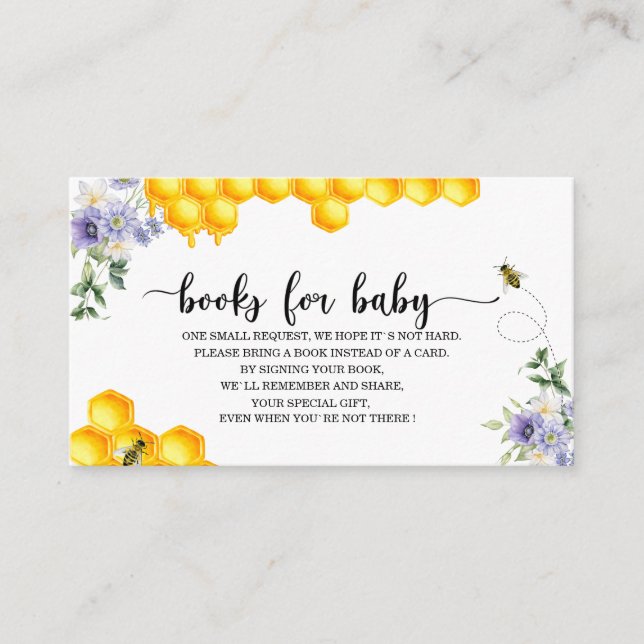 Sweet as can Bee books for baby enclosure card (Front)