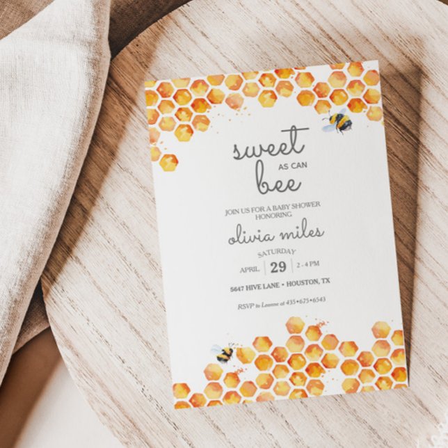Sweet As Can Bee Budget Baby Shower Invitation (Creator Uploaded)