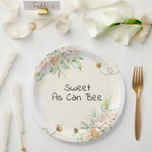 Sweet as can bee bumble bee baby shower  paper plate